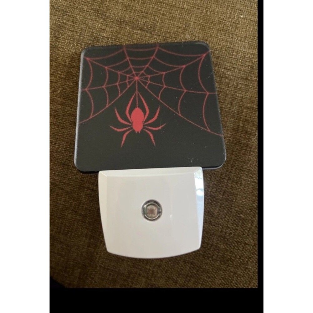 Night Light,Plug-in Wall Led Night Lights Decor for Boys Girls Red Spider Web